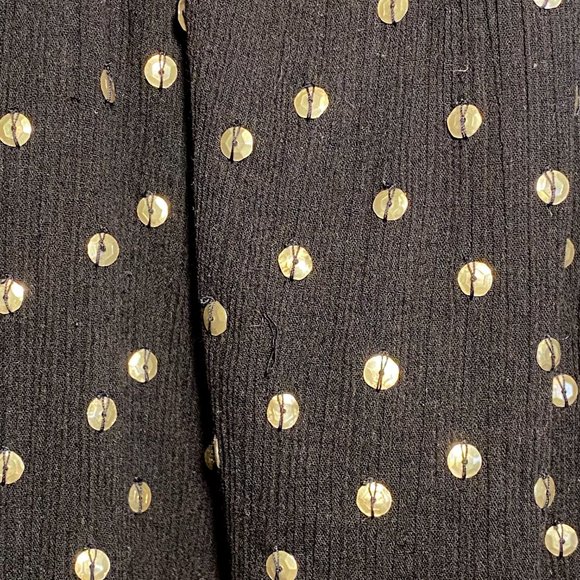 Calypso Black Cotton Crinkle Dress with Gold Sequins - Picture 9 of 9